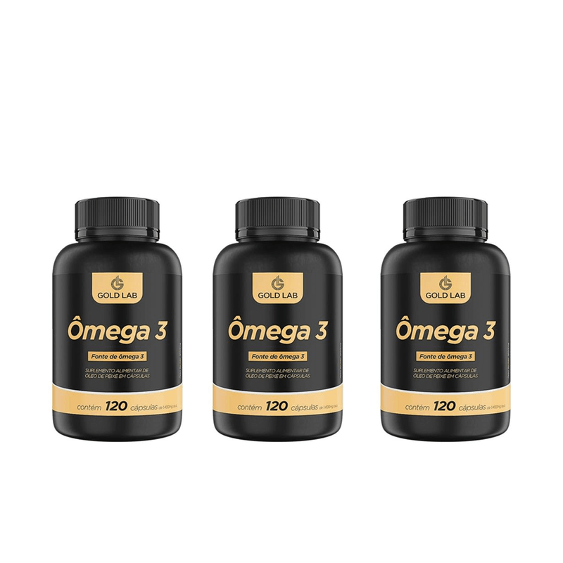 Kit C/3 Ômega 3 C/120 Cápsulas - Gold Lab