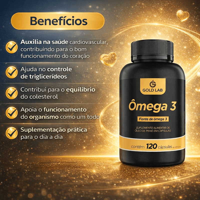Kit C/3 Ômega 3 C/120 Cápsulas - Gold Lab