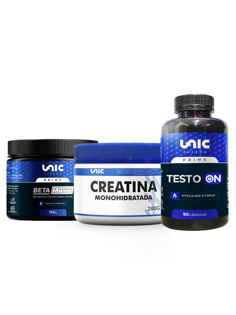 Beta Maxx 150g mais Creatina 200g mais Testo On 90 Cáps