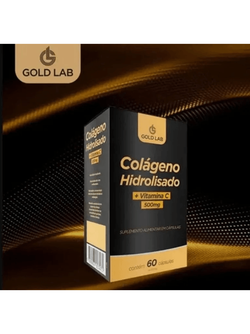 Kit C/2 Colágeno Hidrolisado +Vitamina C C/60 Cápsulas - Gold Lab