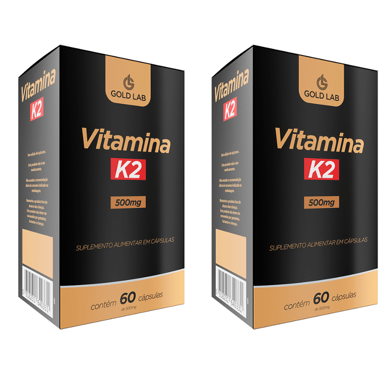 Kit 2 Vitamina K2 Ossos Fortes 500mg 60 Cápsulas Gold Lab
