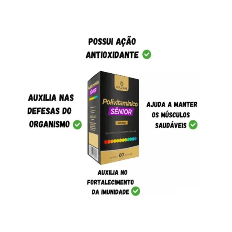 Kit C/2 Polivitamínico Sênior C/60 Cápsulas - Gold Lab
