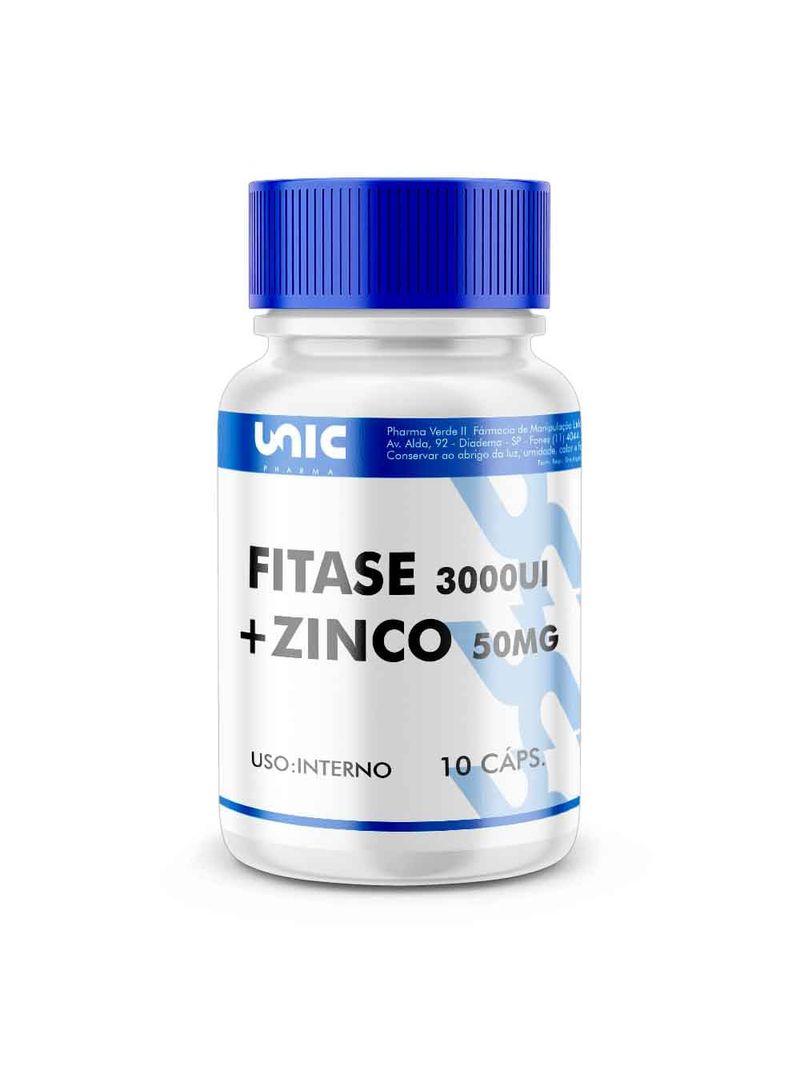 Fitase 3000 ui + Zinco 50mg 10 Cápsulas