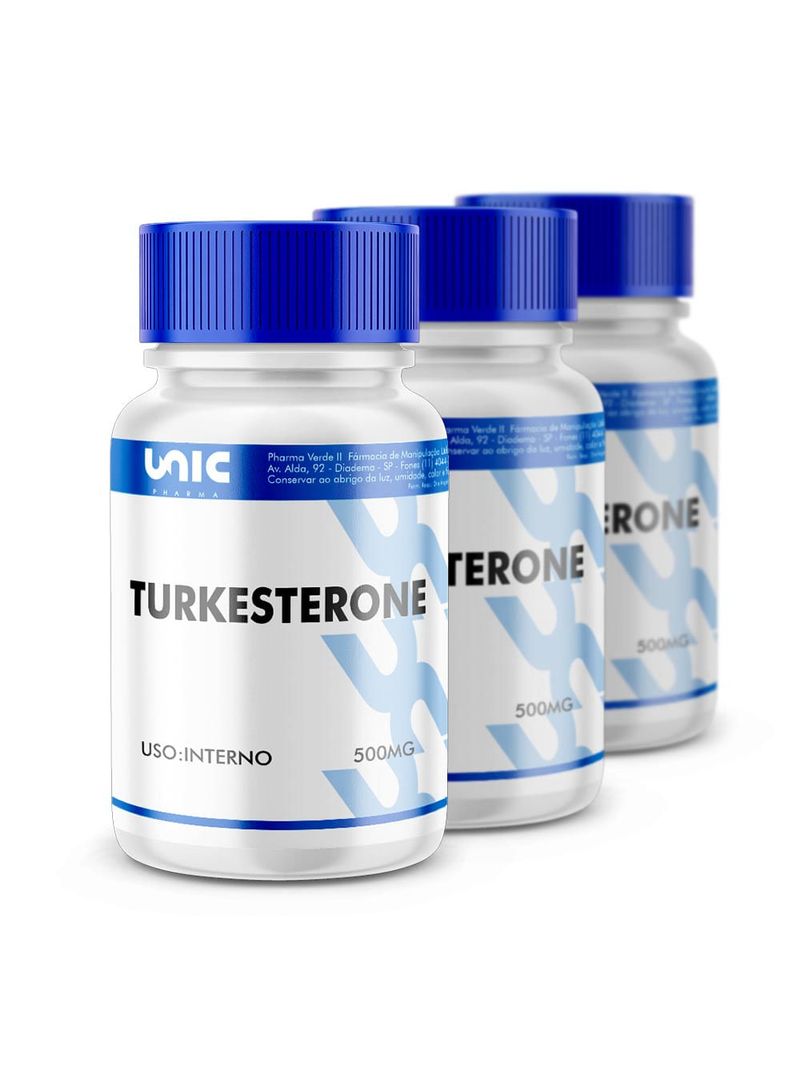 Kit 3 frascos de Turkesterone 500mg 30 caps