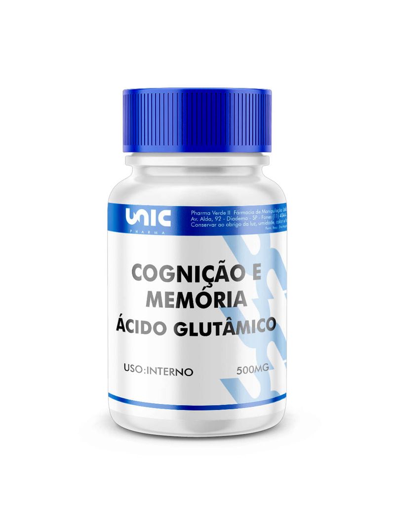 Ácido  Glutâmico 500mg - Cognição e Memória 30caps