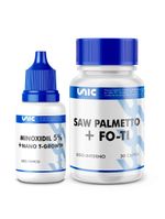Minoxidil 5% + Nano T-Growth (30Ml) + Saw Palmetto+ Fo-Ti - 30 Cápsulas