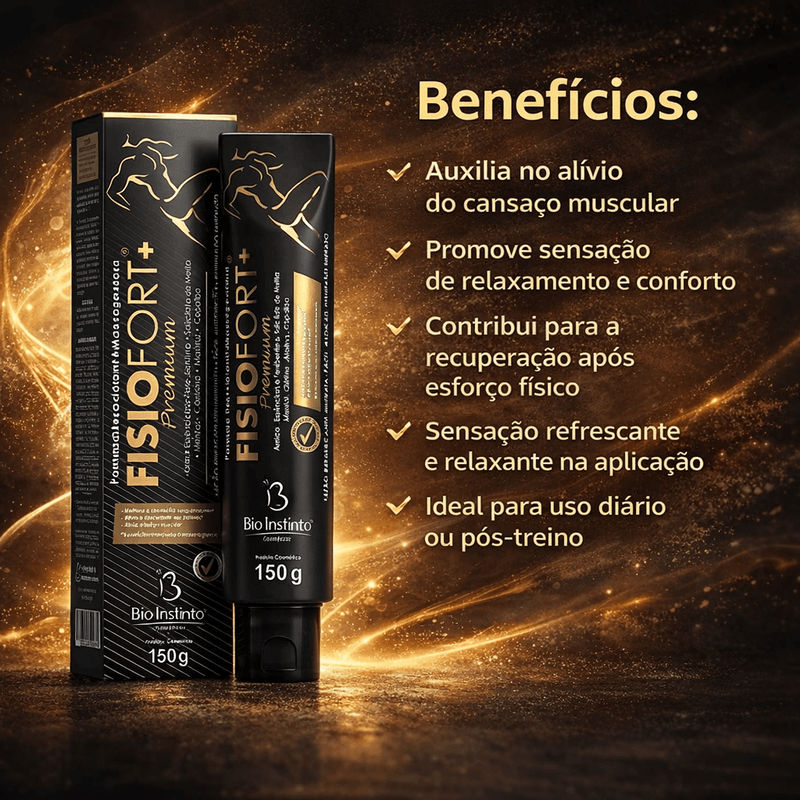 Kit C/3 Pomada Fisiofort+ Premium 150g Bio Instinto Relaxamento e Alívio Muscular