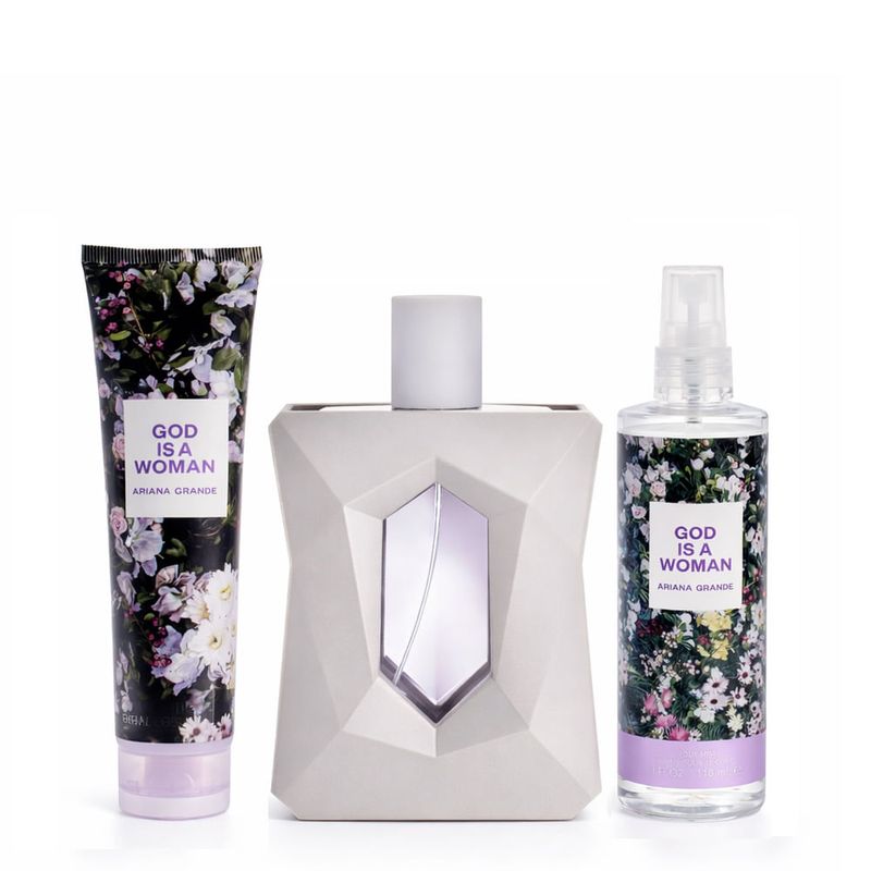 Kit Ariana Grande God Is A Woman Feminino - EDP 100ml + Body Soufflé 100ml + Body Mist 118ml