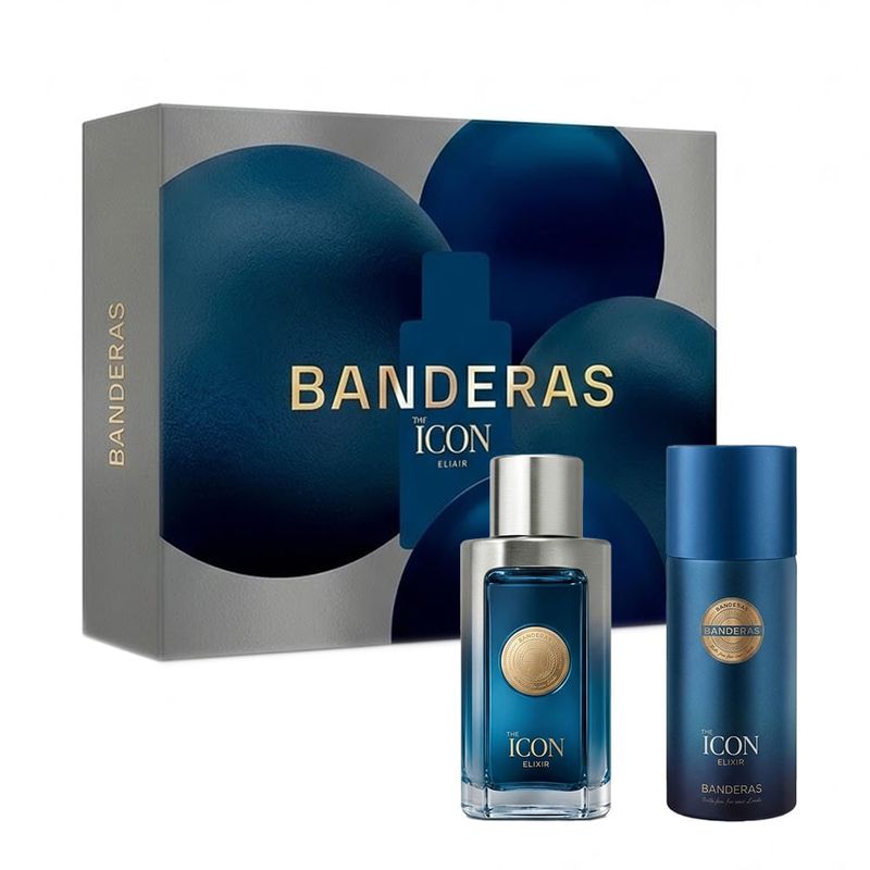 Kit Banderas The Icon Elixir Masculino - EDP 100ml + Deo 150ml
