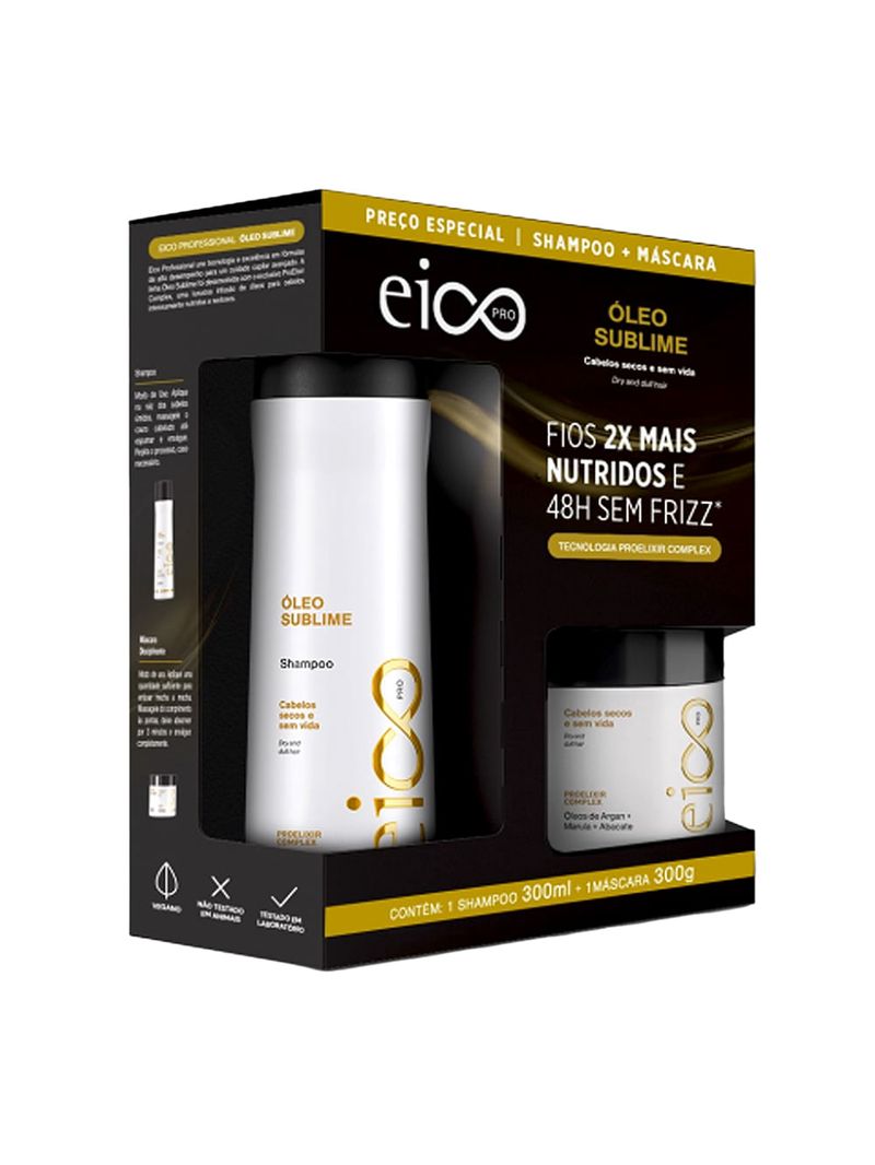Kit Eico Pro Óleo Sublime - Shampoo 300ml + Máscara 300g