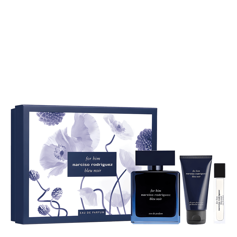 Kit Perfume Masculino Narciso Rodriguez Bleu Noir EDP 100ml + 10ml + Shower Gel 50ml