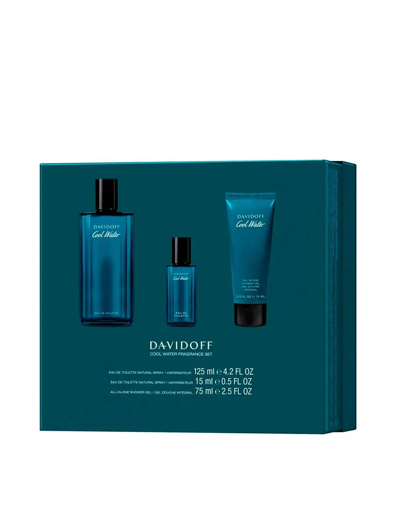 Kit Davidoff Cool Water Masculino - Eau de Toilette 125ml + 15ml + Shower Gel