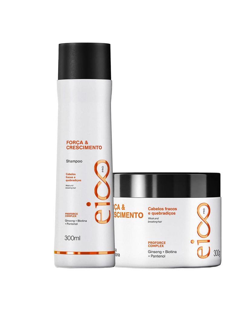 Kit Eico Pro Força & Crescimento - Shampoo 300ml + Máscara 300g