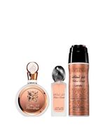 Kit Lattafa Fakhar Women Feminino - Eau de Parfum 100ml e Deodorant 200ml e Hair Mist 50ml