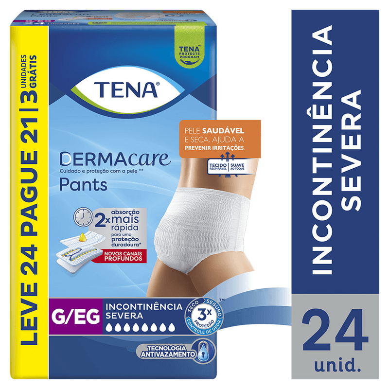 Roupa Íntima Pants Tena Dermacare G/EG - 24 Unidades