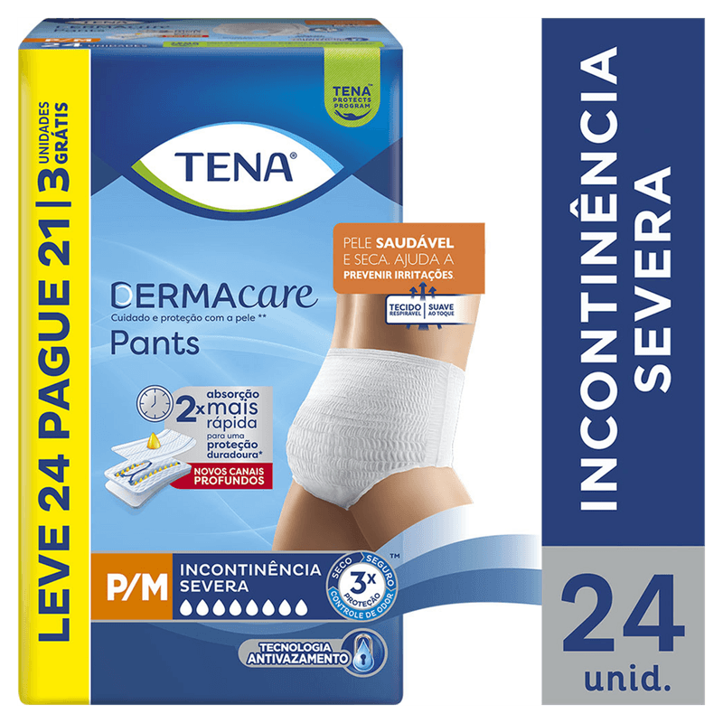 Roupa Íntima Pants Tena Dermacare P/M - 24 Unidades