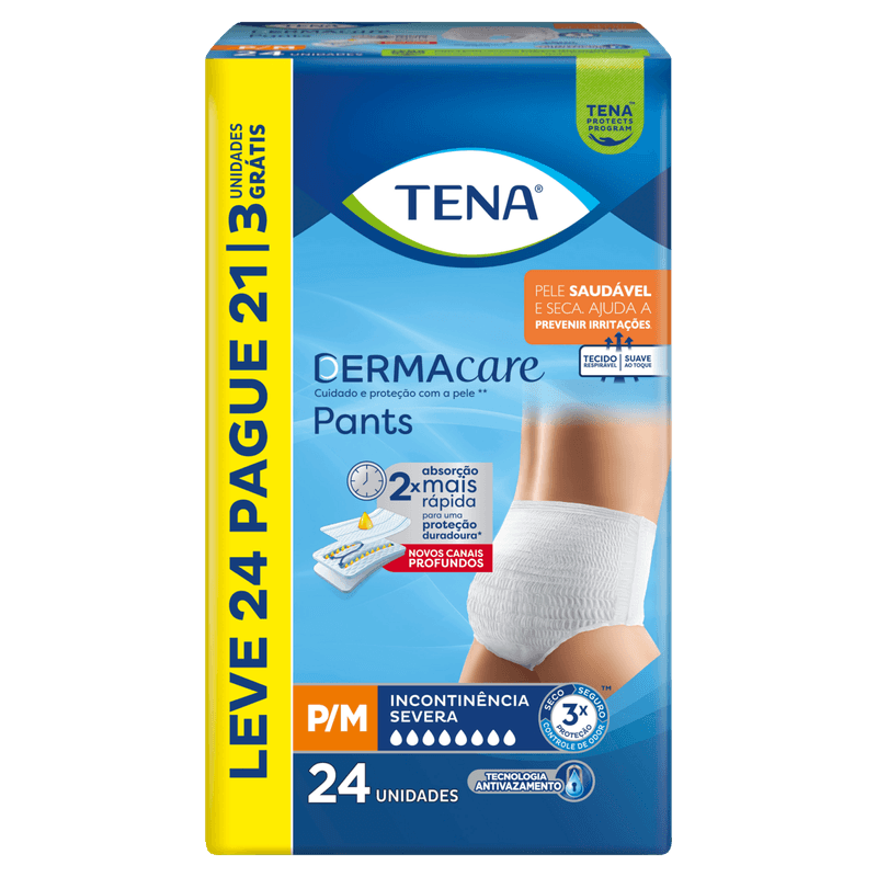 Roupa Íntima Pants Tena Dermacare P/M - 24 Unidades