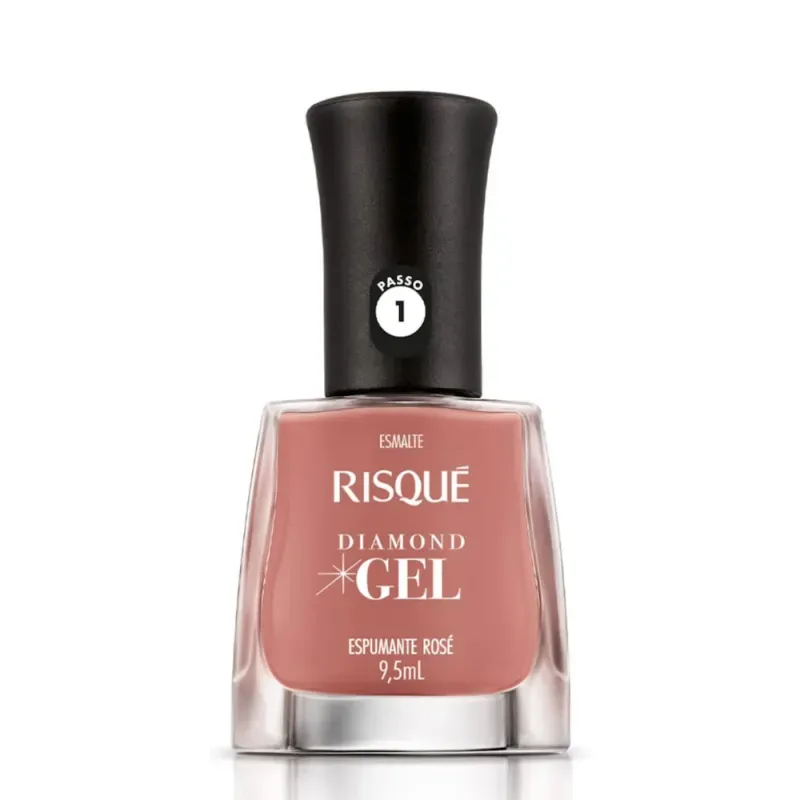 Esmalte Risqué Diamond Gel Espumante Rosé Cremoso - 9,5ml