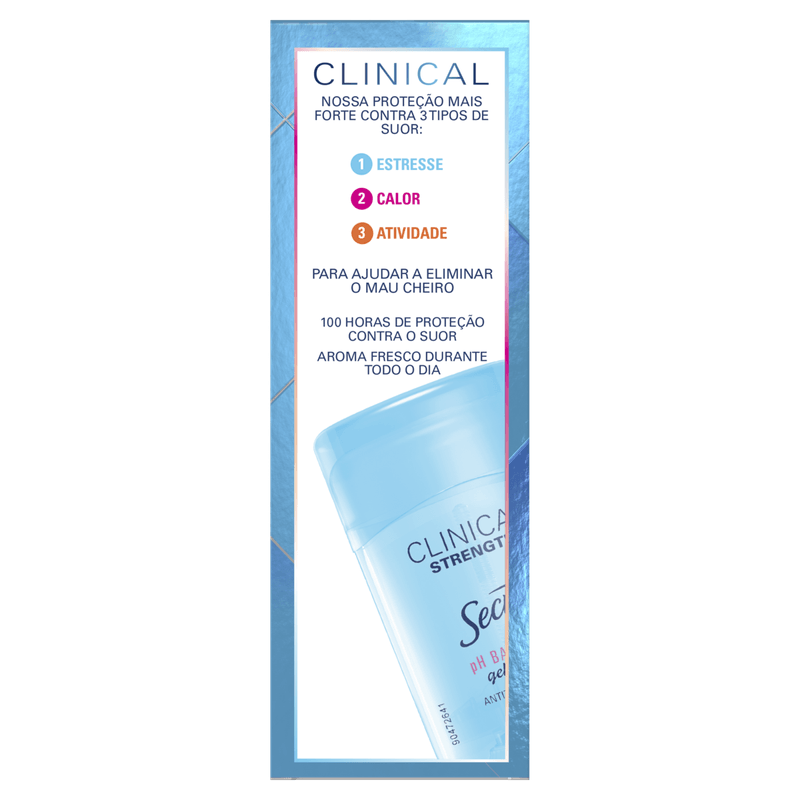 Antitranspirante Gel Secret pH Balanced Clinical Strength - 45g
