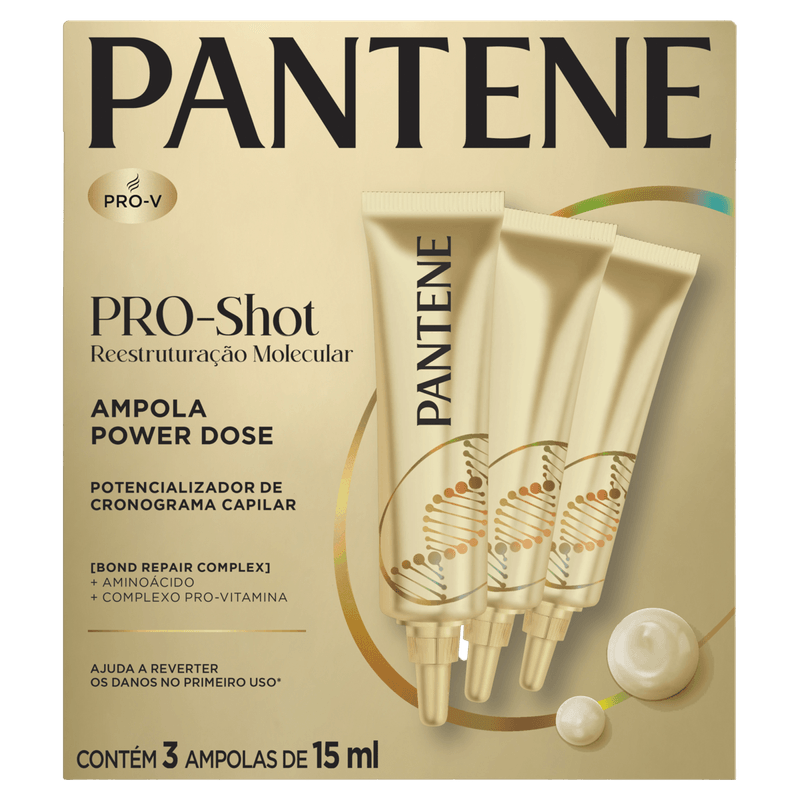 Ampola Capilar Pantene Pro-Shot Reconstrução 15ml 3 Unidades
