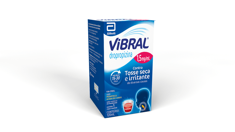 Xarope Vibral 1,5mg/ml Framboesa Abbott Caixa 120ml + Copo-Medida