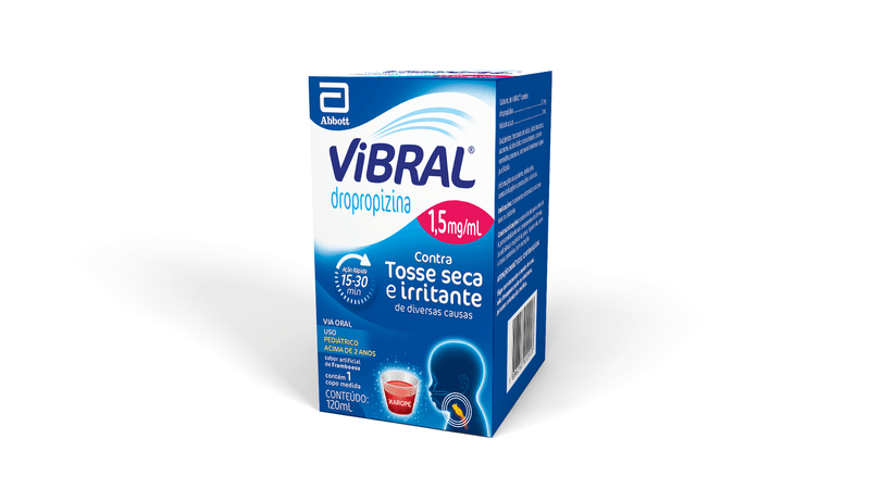 Xarope Vibral 1,5mg/ml Framboesa Abbott Caixa 120ml + Copo-Medida