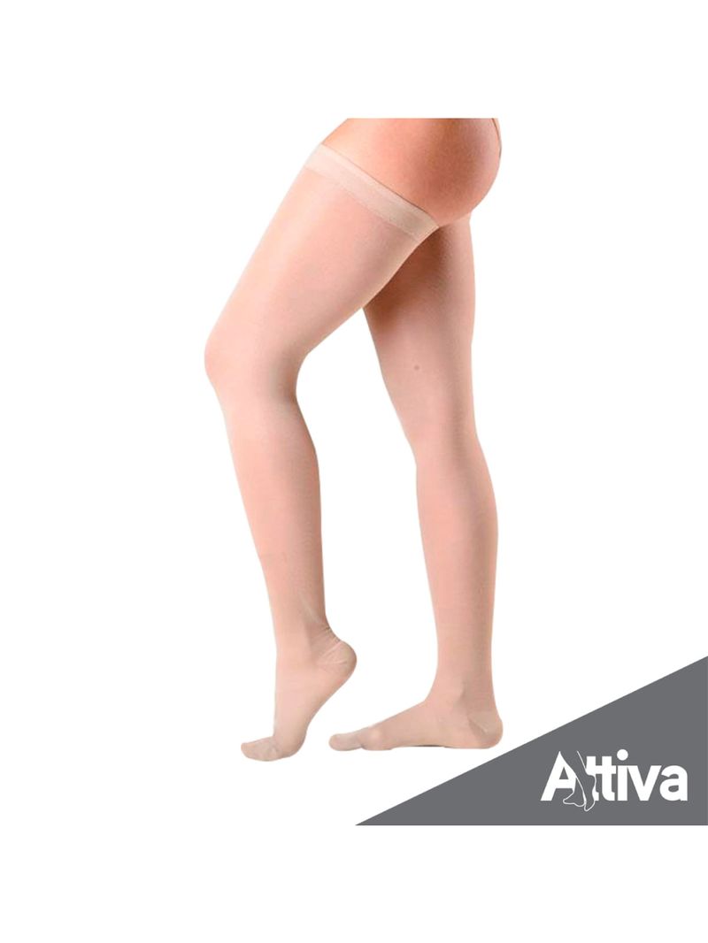 Meia Coxa 7/8 Attiva Media Compressao 18-21 Fem Fechada Natural Tamanho G Cor NATURAL