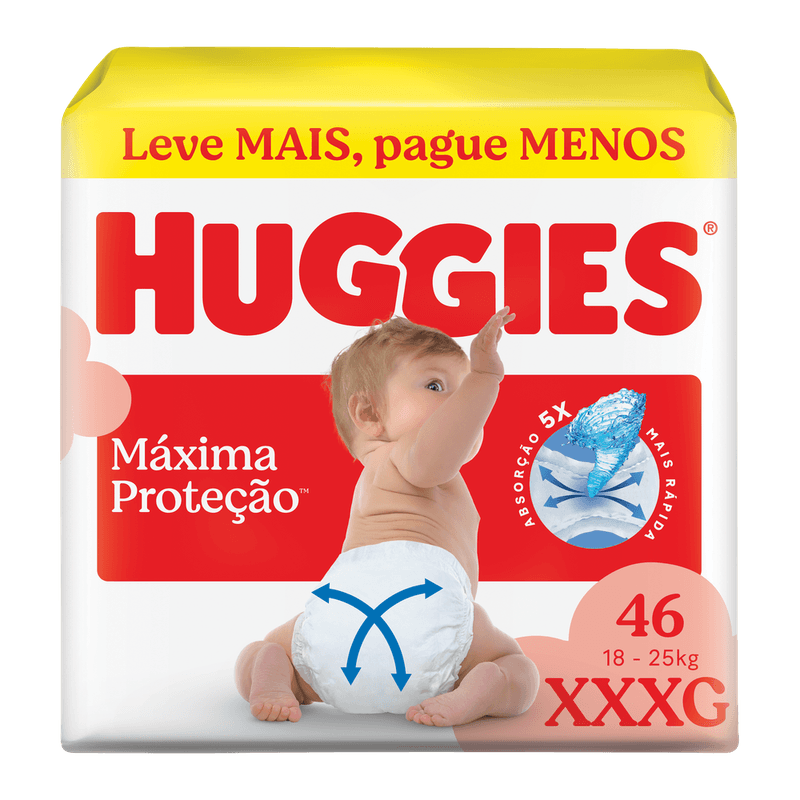 Fralda Huggies Máxima Proteção 48 Unidades XXXG