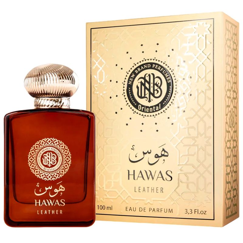 Perfume Unissex New Brand Hawas Leather Eau de Parfum 100ml