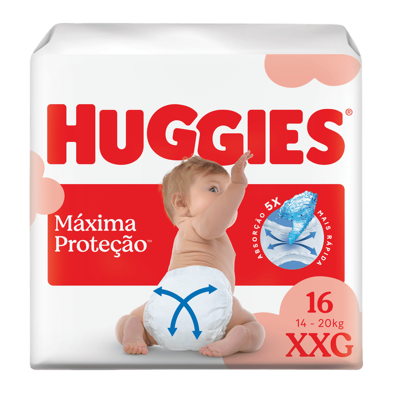 Fralda Huggies Máxima Proteção 16 Unidades XXG