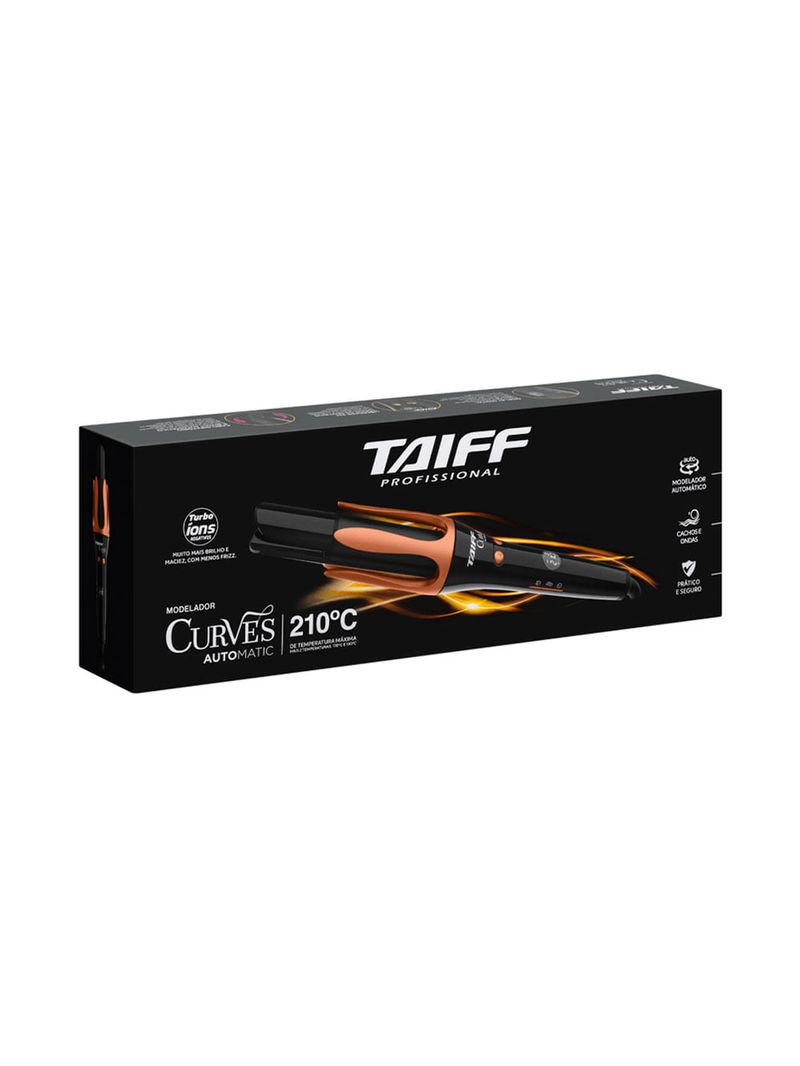 Modelador de Cachos Automático Taiff Curves Turbo Íon 210°C Bivolt Preto e Vermelho