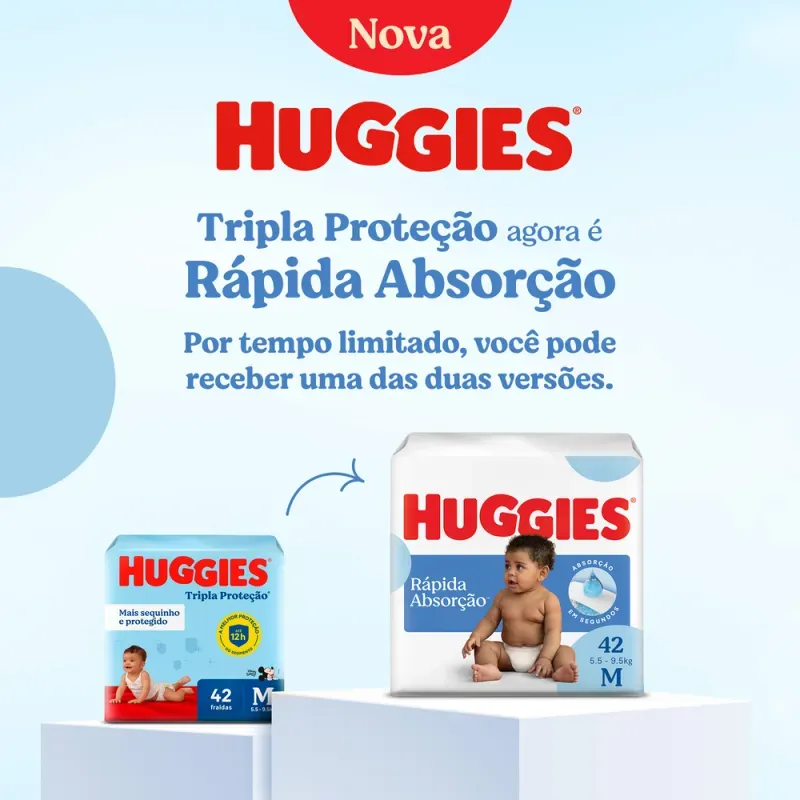 Fralda Huggies Rápida Absorção 78 Unidades G