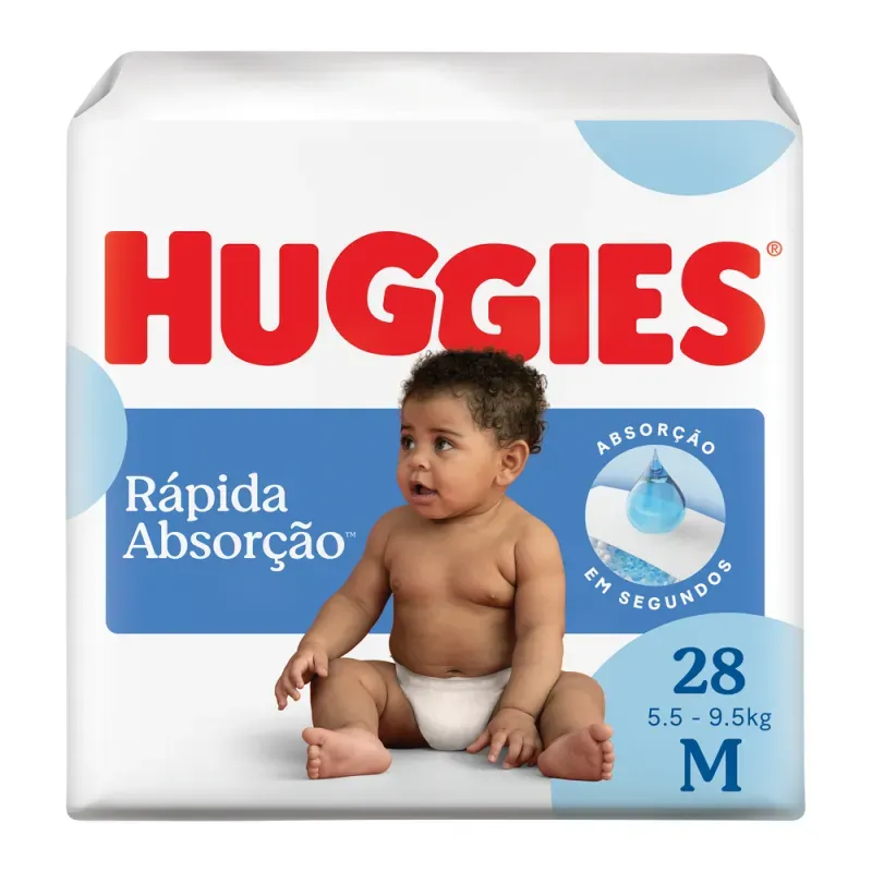 Fralda Huggies Rápida Absorção 28 Unidades M