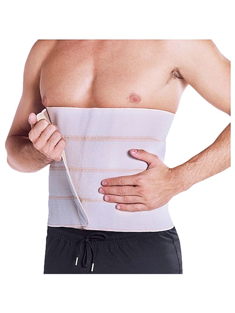 Faixa Elástica Abdominal Kestal - 4 Gomos - Bege - GG