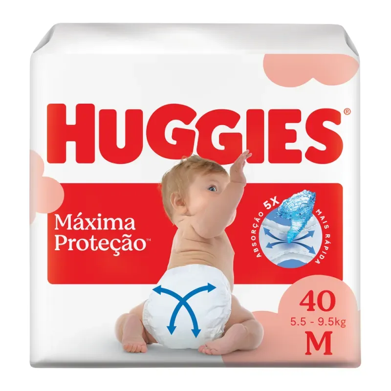 Fralda Huggies Máxima Proteção 40 Unidades M