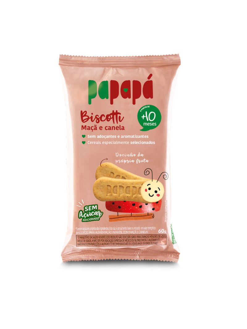 Biscoito Infantil Biscotti com Maçã e Canela Papapá 60g
