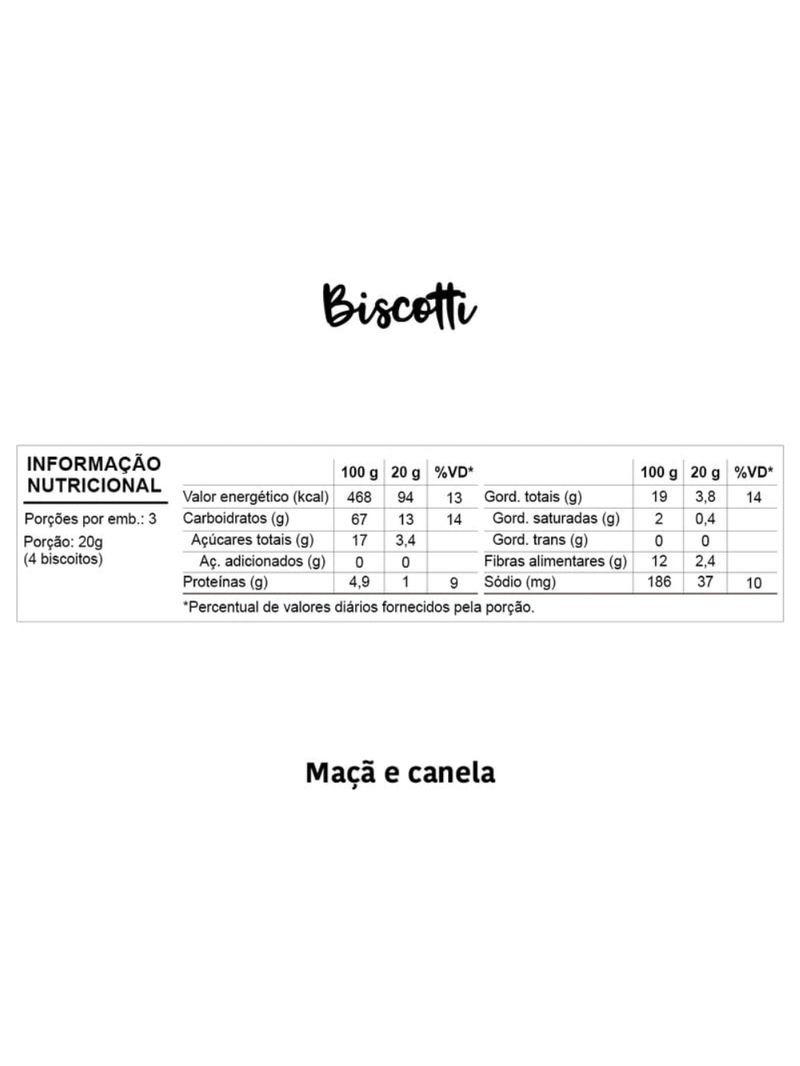 Biscoito Infantil Biscotti com Maçã e Canela Papapá 60g