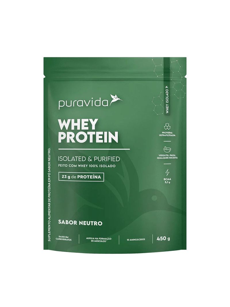 Whey Protein Isolado Neutro Puravida 450g