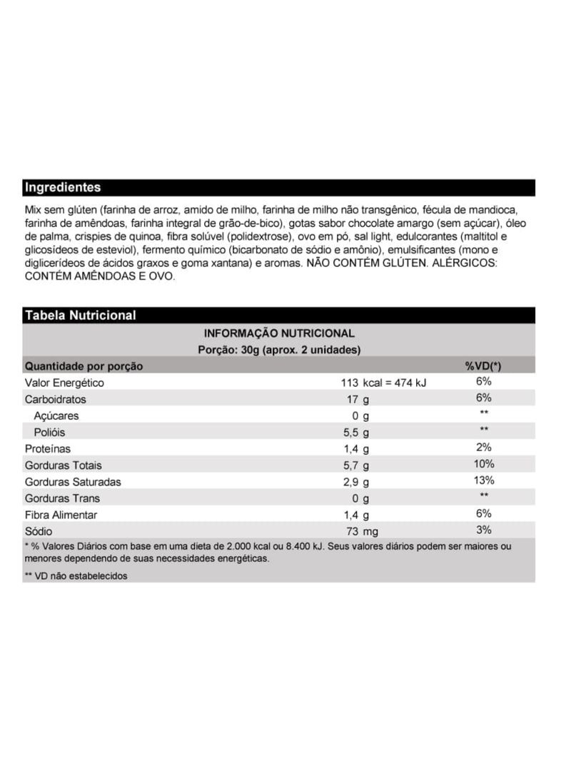 Cookies Zero Açúcar Double Chocolate Belive 67g