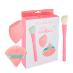 Kit Vizzela Essentials - 1 Pincel + 2 Esponjas de Maquiagem