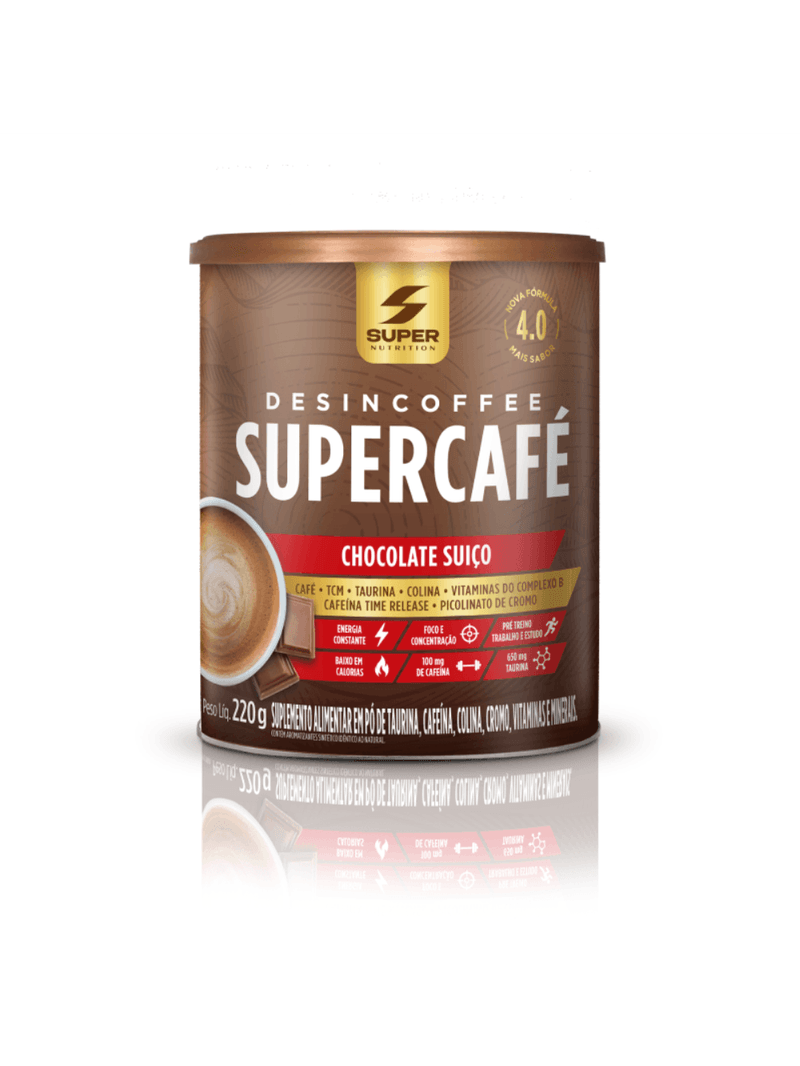 Supercafé Chocolate Suíço 220g Super Nutrition Desinchá