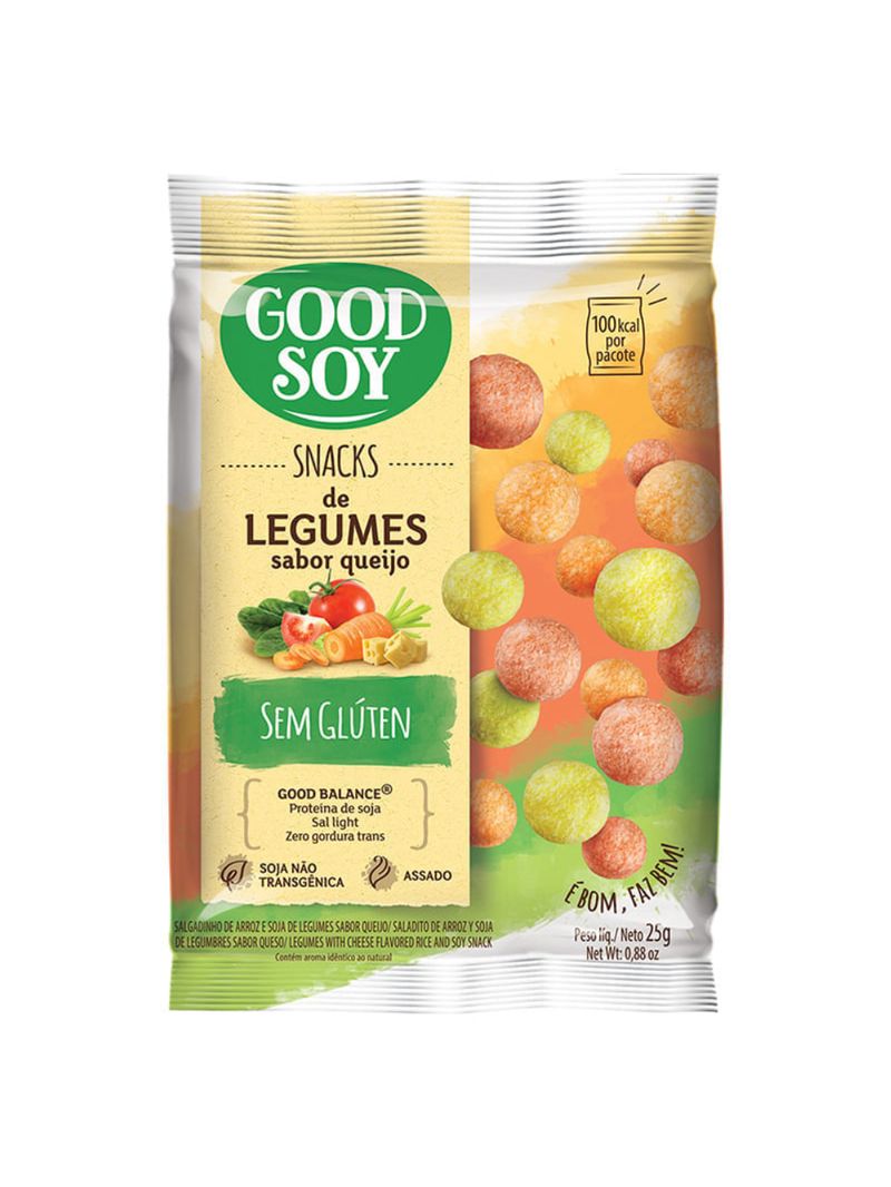 Snack de Soja Legumes ao Queijo 25g Sem Glúten Good Soy