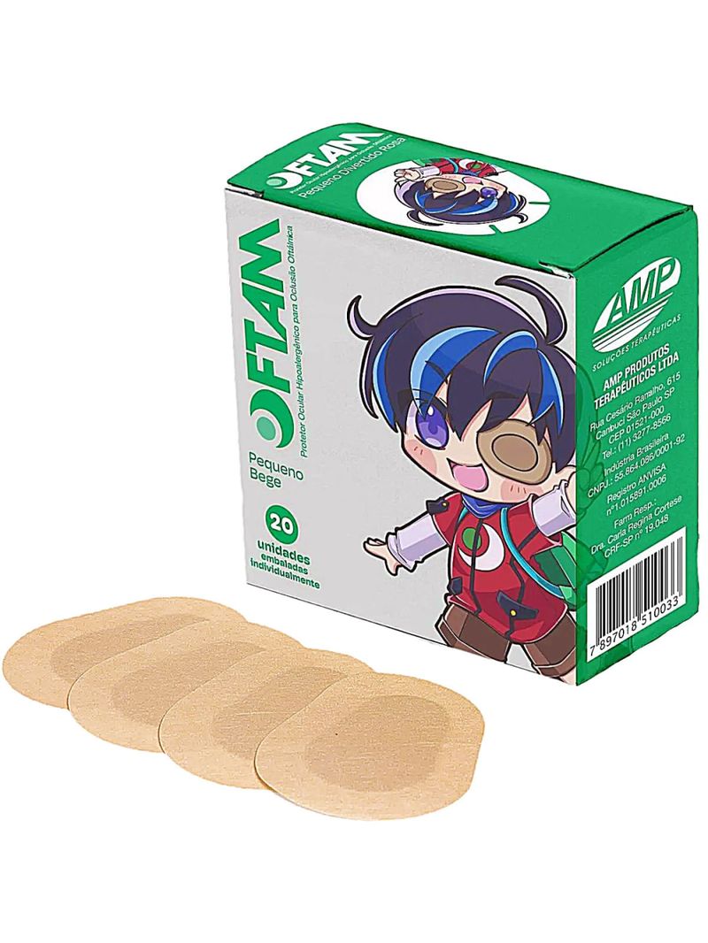 Protetor Ocular Oftam Bege Tam P 20 unidades