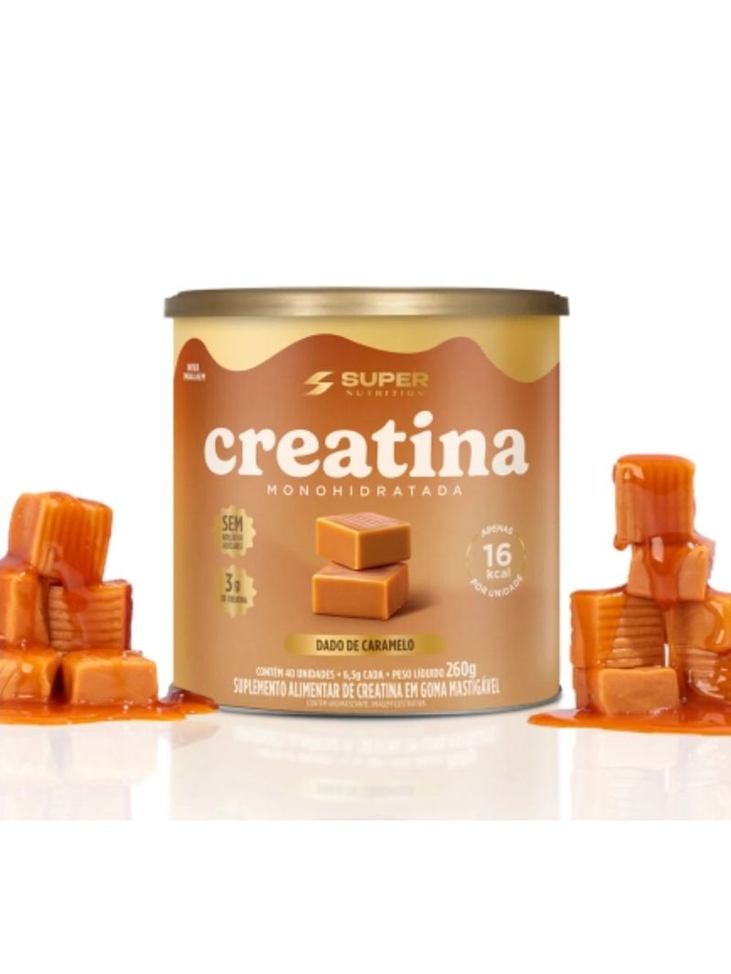 Creatina Caramelo 260g 40 Unidades Super Nutrition