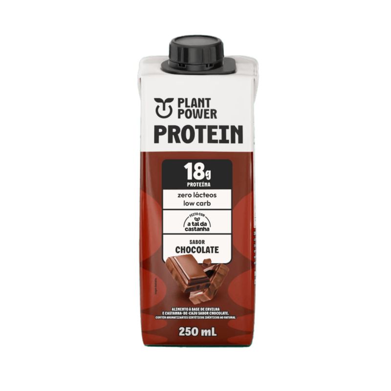 Shake Protein Chocolate 250ml Vegano 18g Proteína Plant Power