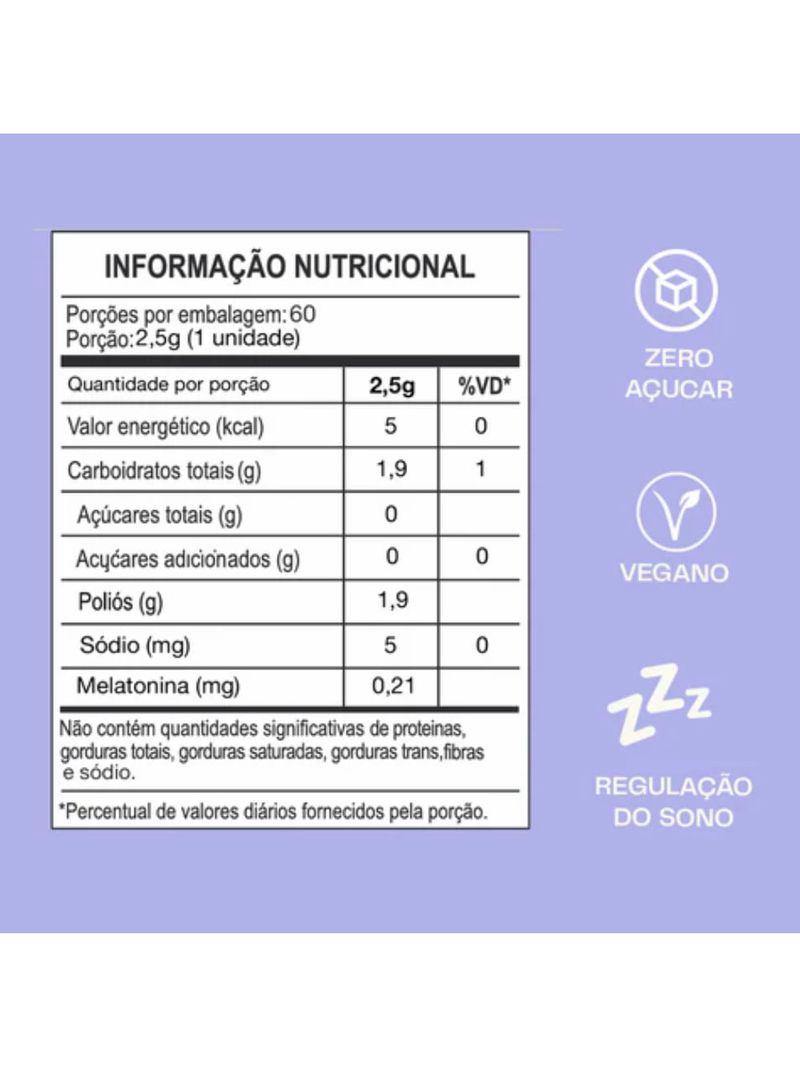 Melatonina em Gummies Uva Roxa Guday 60 Gomas