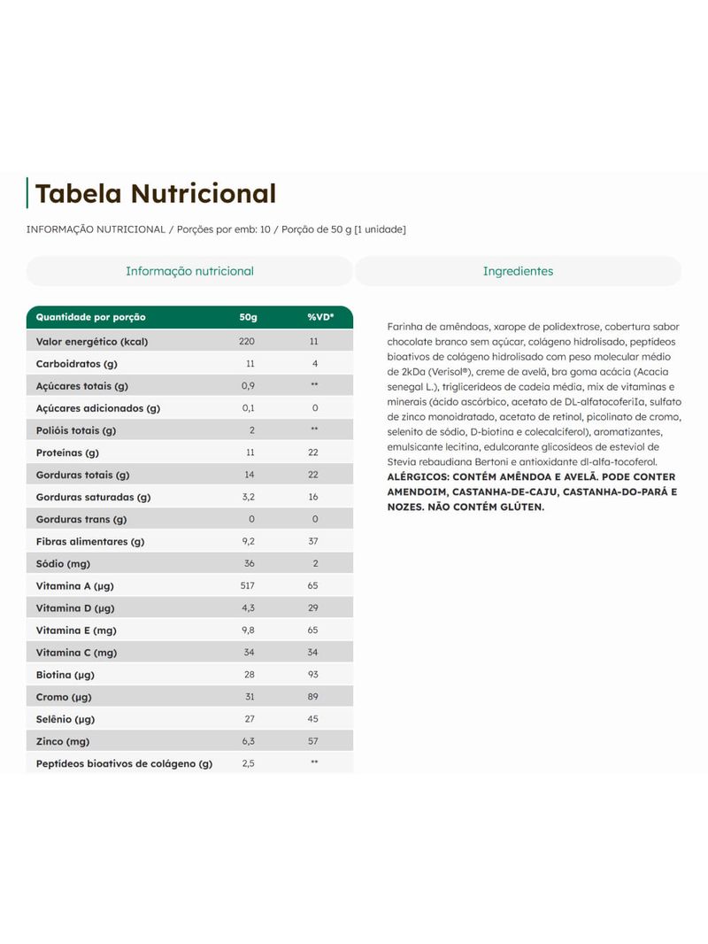 Collagen Bar Torta de Maçã Nutrify 50g