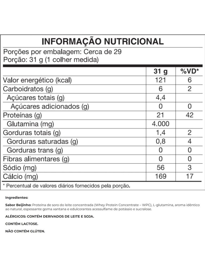 Whey Protein WPC Beijinho Pouch 900g Vitafor