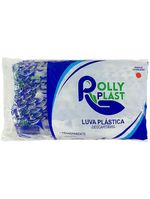Luva Plástica PollyPlast Descartável Estéril - 100 unidades