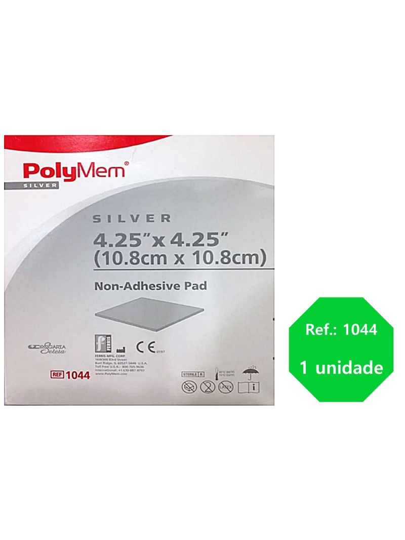 Curativo PolyMem Silver com Prata 1044 108x108cm - unidade
